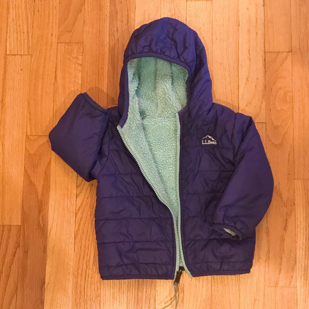 L.L. Bean Down Jacket, fleece lining. Reversible.